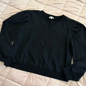 Sugarlips black puff sleeve boxy sweatshirt
